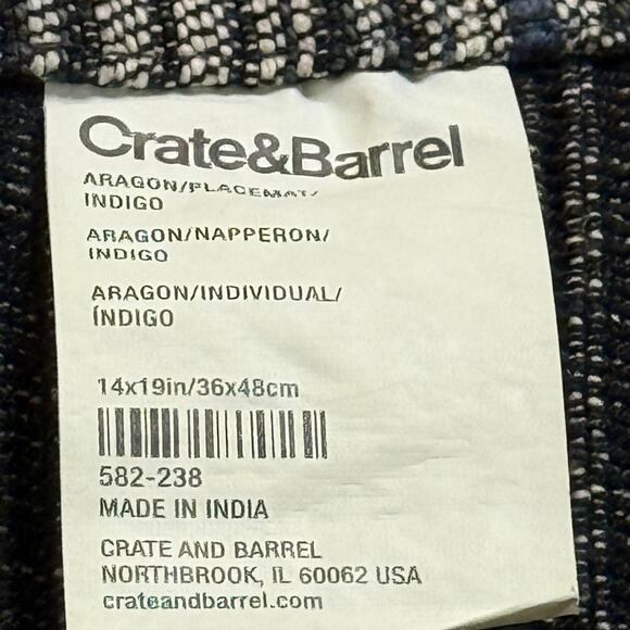 Crate & Barrel Textured Handwoven Placemat Patterned Boho Metro Urban Tabletop - Picture 3 of 4